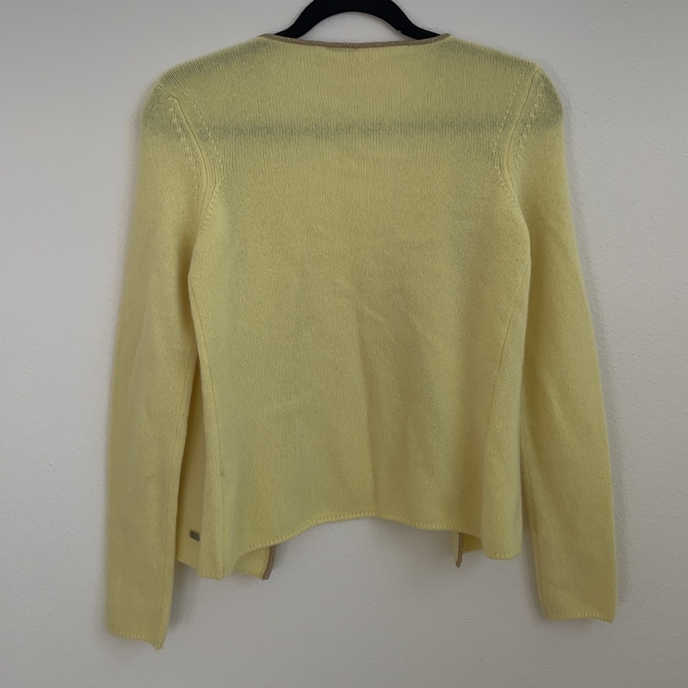 CHANEL vintage Cruise collection 2001 cashmere open front cardigan Yellow 38 - Picture 9 of 11
